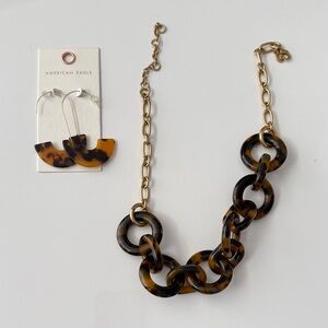 J. Crew Gold and Brown Tortoise Necklace